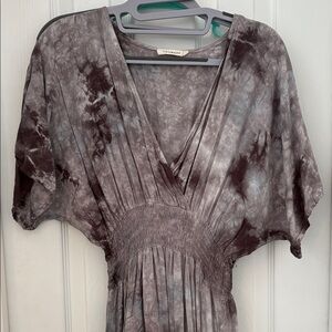 Promesa Tie-Dye Maxi Dress in Gray and Black Tones